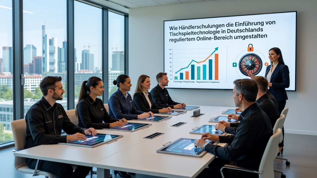 Technische Ausrüstung und Dealer im Training für digitale Tischspiele