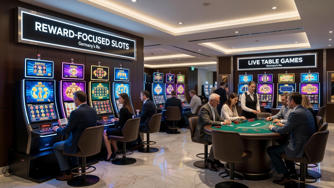 Darstellung mobiler Casino-Apps mit Slot- und Live-Tischspiel-Optionen in Deutschland