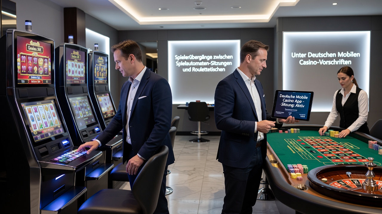 Mobile Schnittstellen zeigen den Wechsel von Slots zu Roulette-Tischen mit regulatorischen Hinweisen
